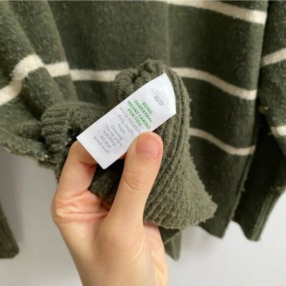 Aerie Unreal Green Striped Sweater XS - Picture 4 of 5